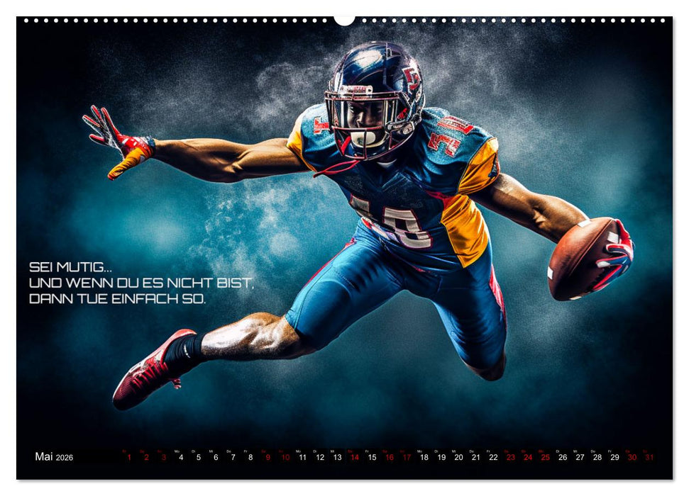 American Football und Motivation (CALVENDO Premium Wandkalender 2026)