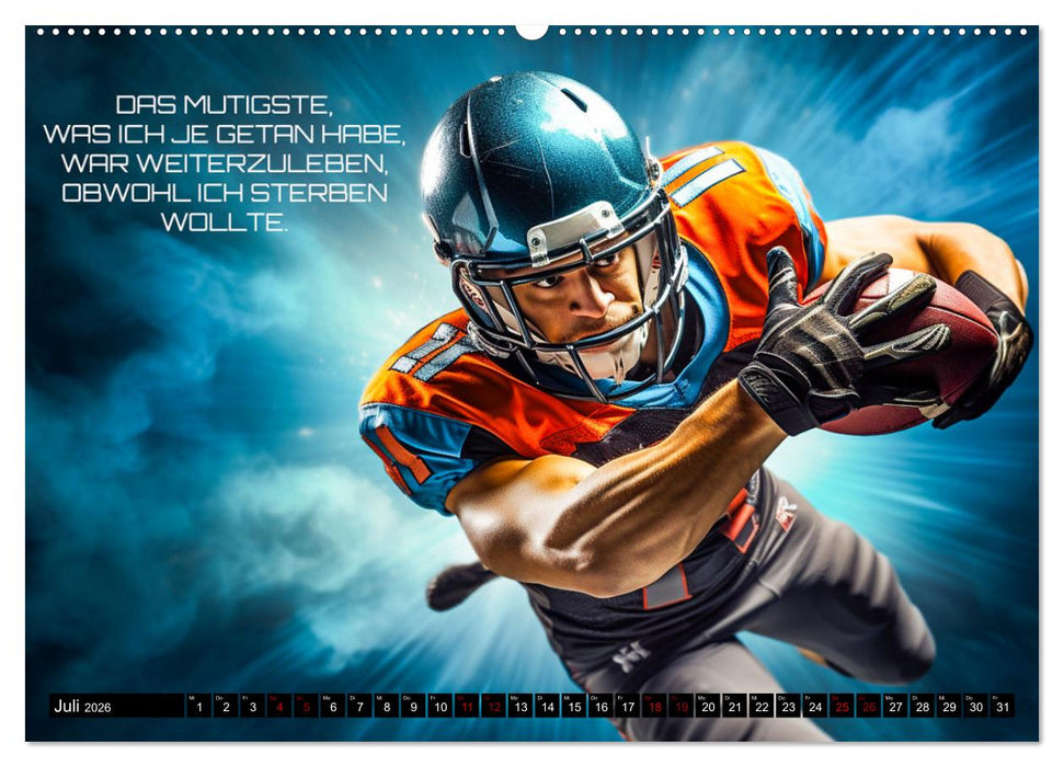 American Football und Motivation (CALVENDO Premium Wandkalender 2026)