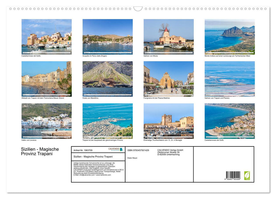 Sizilien - Magische Provinz Trapani (CALVENDO Wandkalender 2026)