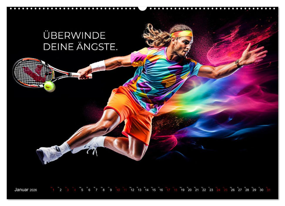 Tennis und Motivation (CALVENDO Premium Wandkalender 2026)