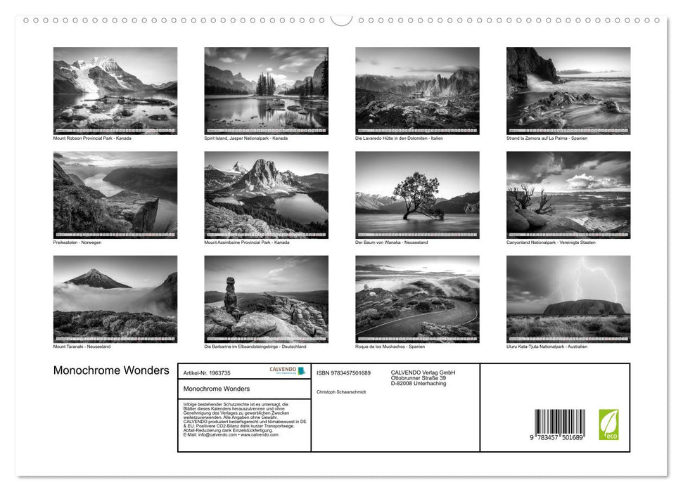 Monochrome Wonders (CALVENDO Premium Wandkalender 2026)