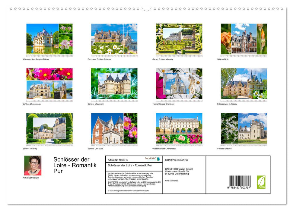 Schlösser der Loire - Romantik Pur (CALVENDO Premium Wandkalender 2026)