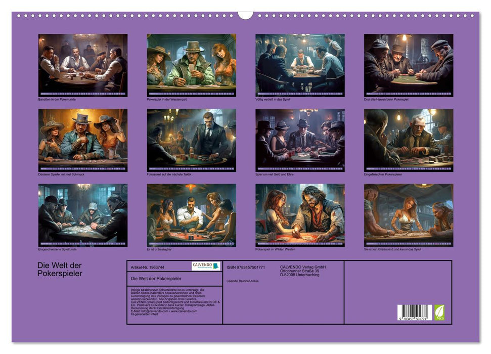 Die Welt der Pokerspieler (CALVENDO Wandkalender 2026)