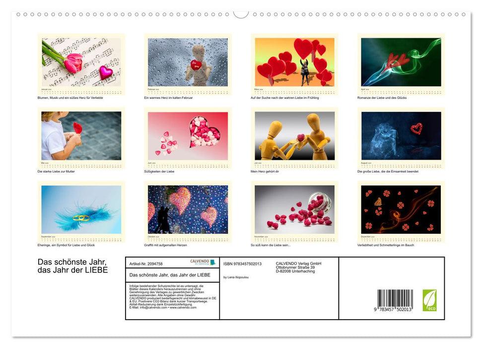 Das schönste Jahr, das Jahr der LIEBE (CALVENDO Premium Wandkalender 2026)