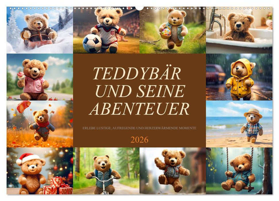Teddybär und seine Abenteuer (CALVENDO Wandkalender 2026)