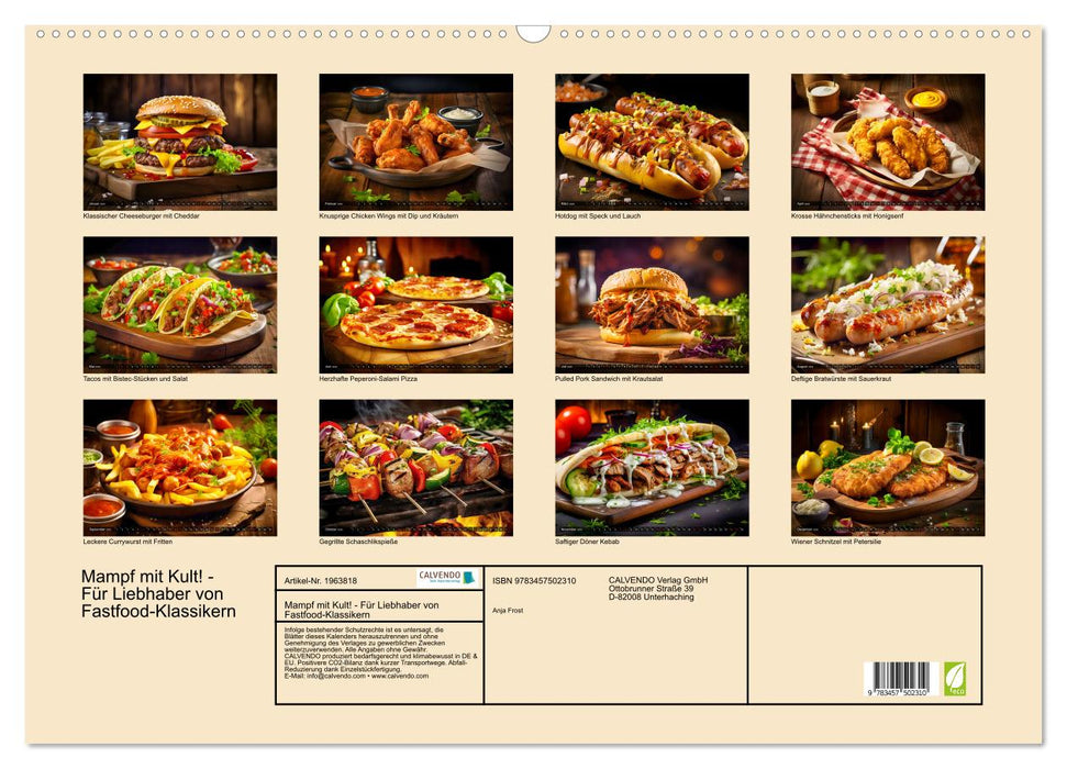 Mampf mit Kult! - Für Liebhaber von Fastfood-Klassikern (CALVENDO Wandkalender 2026)