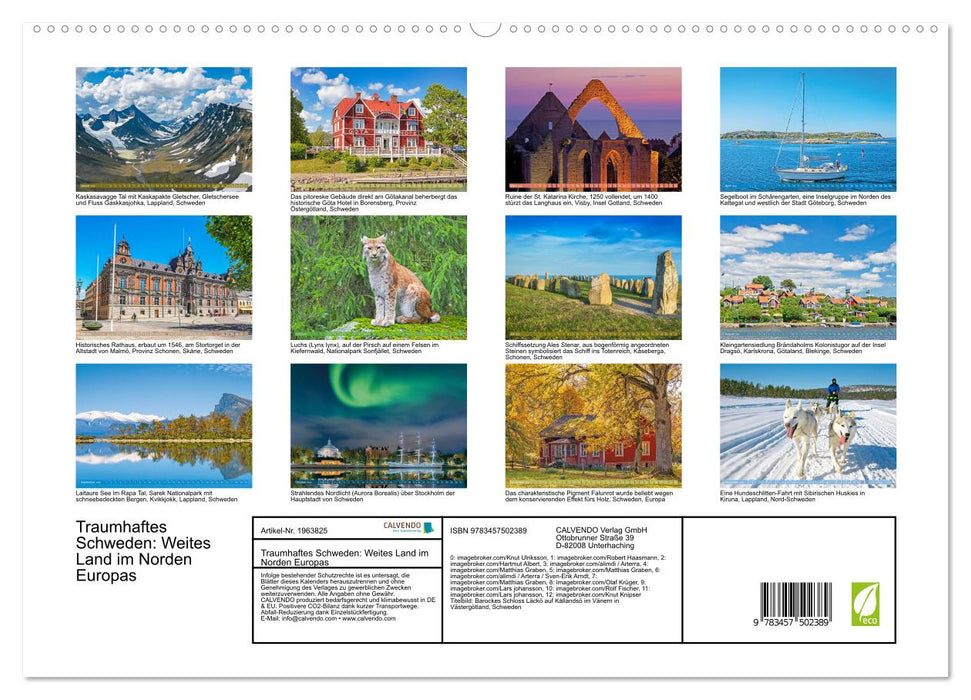 Traumhaftes Schweden: Weites Land im Norden Europas (CALVENDO Premium Wandkalender 2026)