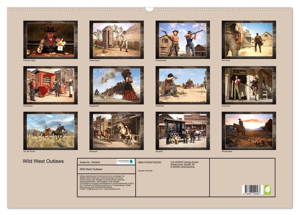 Wild West Outlaws (CALVENDO Wandkalender 2026)