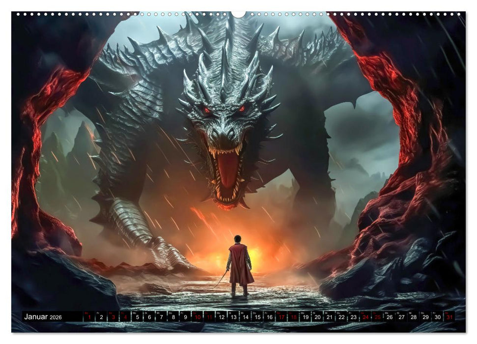 Drachenkrieger (CALVENDO Premium Wandkalender 2026)