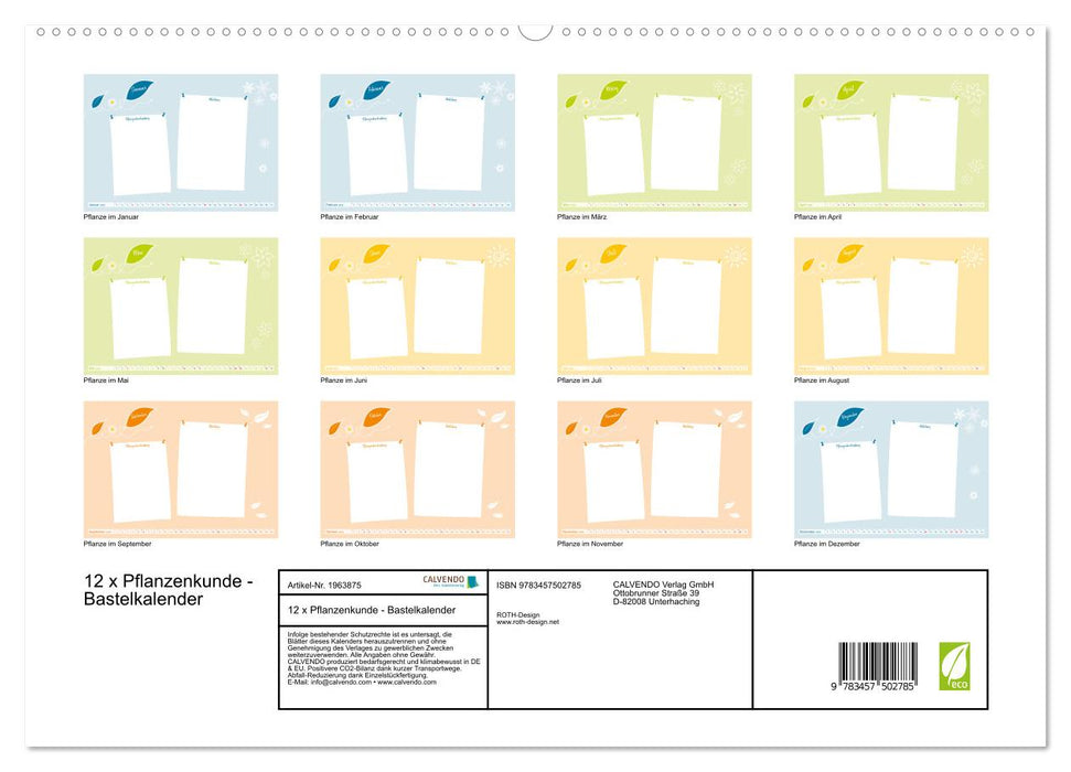 12 x Pflanzenkunde - Bastelkalender (CALVENDO Premium Wandkalender 2026)