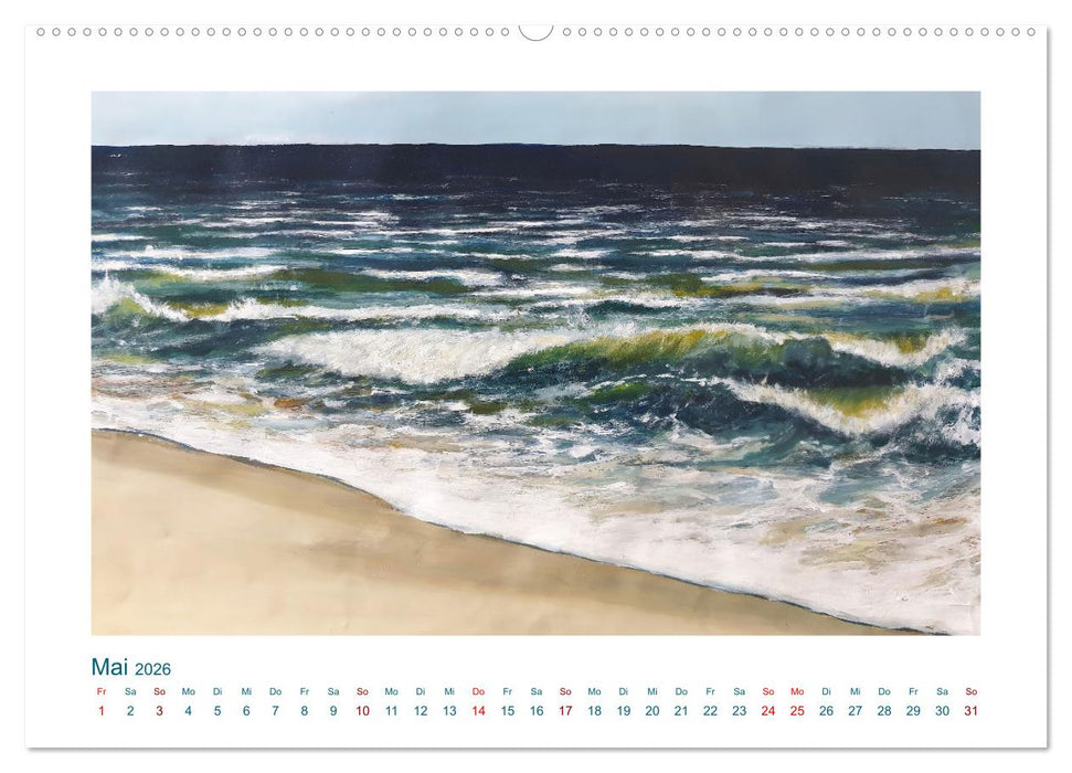 Wellenbrausen - Gemalte Wellen von Michaela Spreider (CALVENDO Premium Wandkalender 2026)