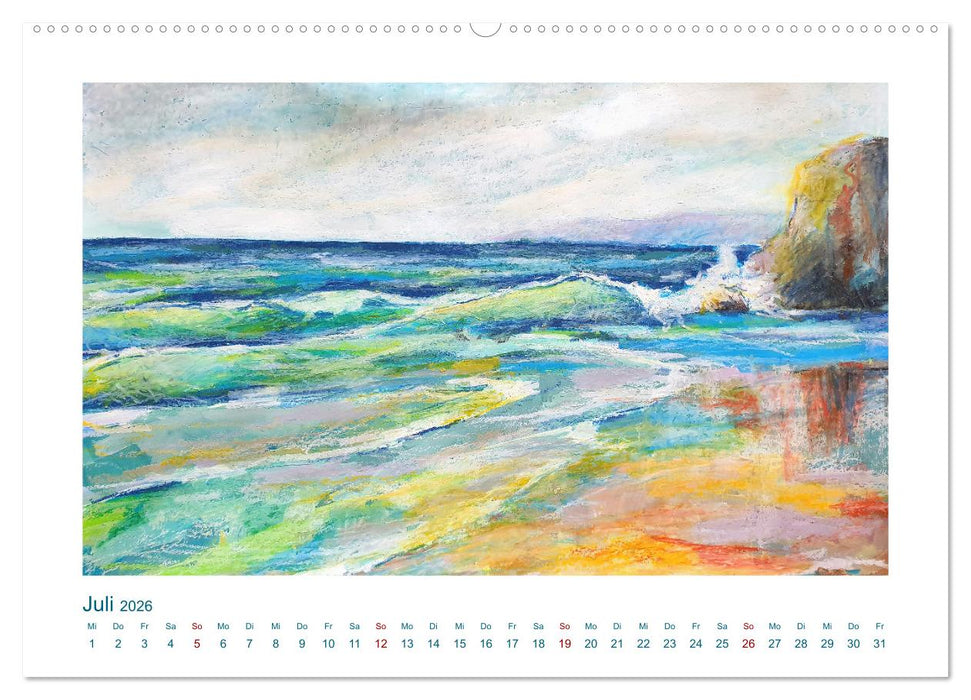 Wellenbrausen - Gemalte Wellen von Michaela Spreider (CALVENDO Premium Wandkalender 2026)