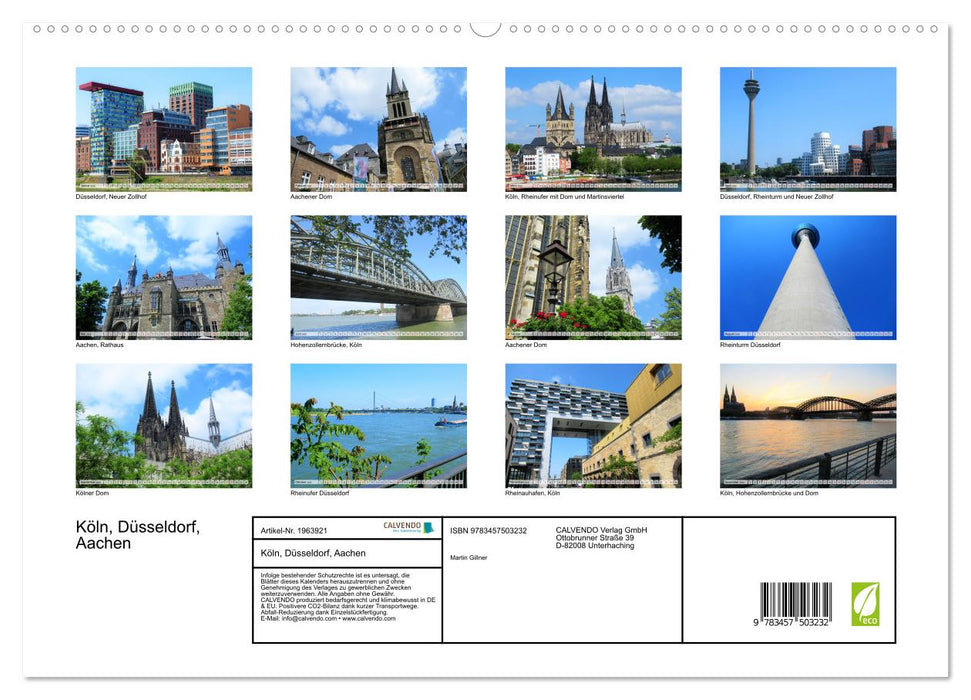 Köln, Düsseldorf, Aachen (CALVENDO Premium Wandkalender 2026)