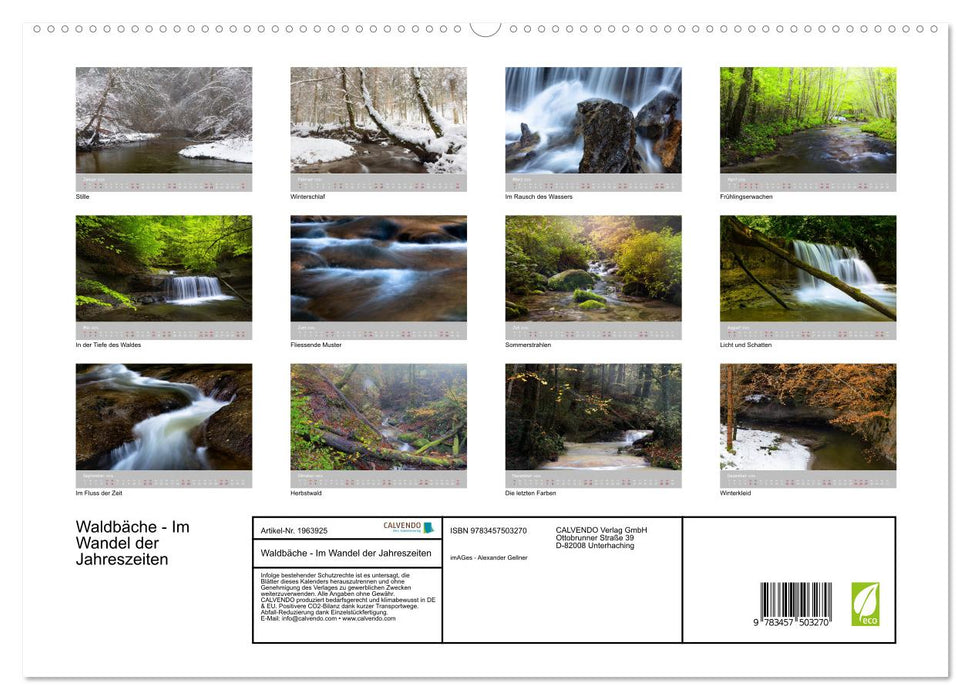 Waldbäche - Im Wandel der Jahreszeiten (CALVENDO Premium Wandkalender 2026)