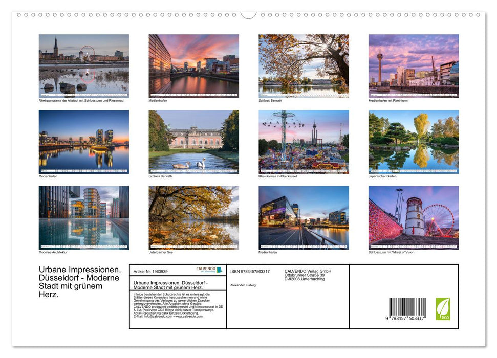 Urbane Impressionen. Düsseldorf - Moderne Stadt mit grünem Herz. (CALVENDO Premium Wandkalender 2026)