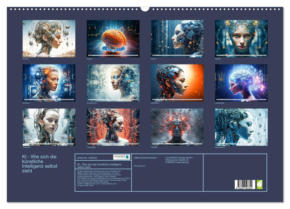KI - Wie sich die künstliche Intelligenz selbst sieht (CALVENDO Wandkalender 2026)