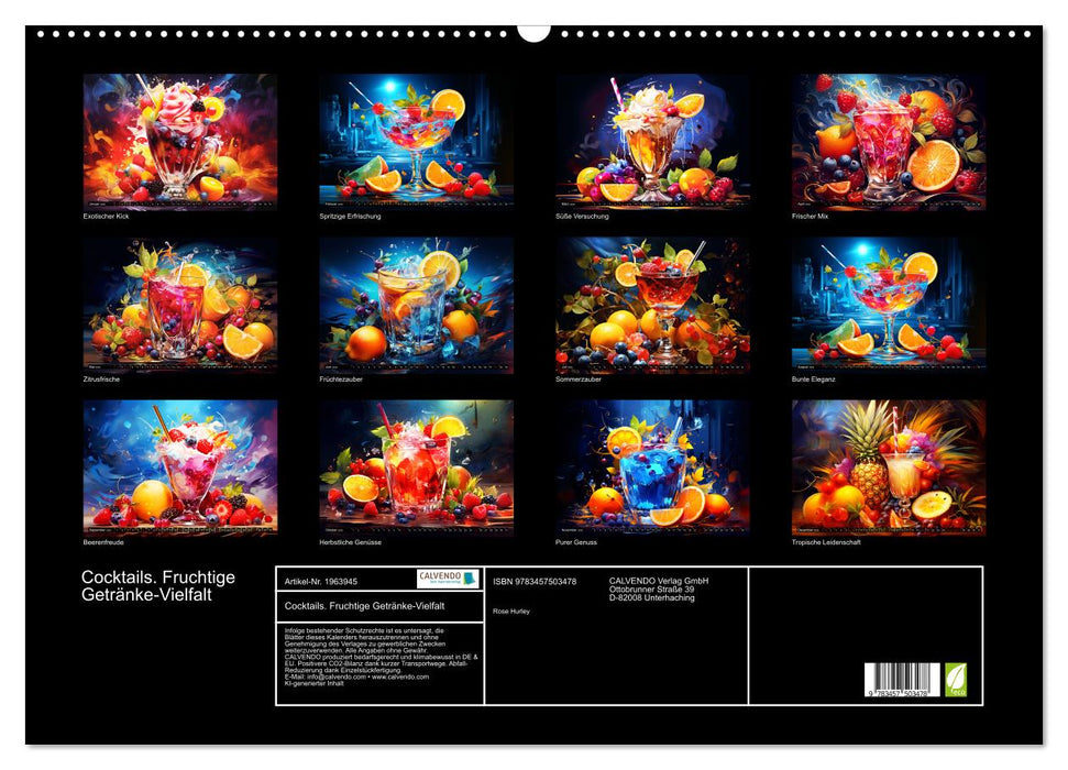 Cocktails. Fruchtige Getränke-Vielfalt (CALVENDO Wandkalender 2026)