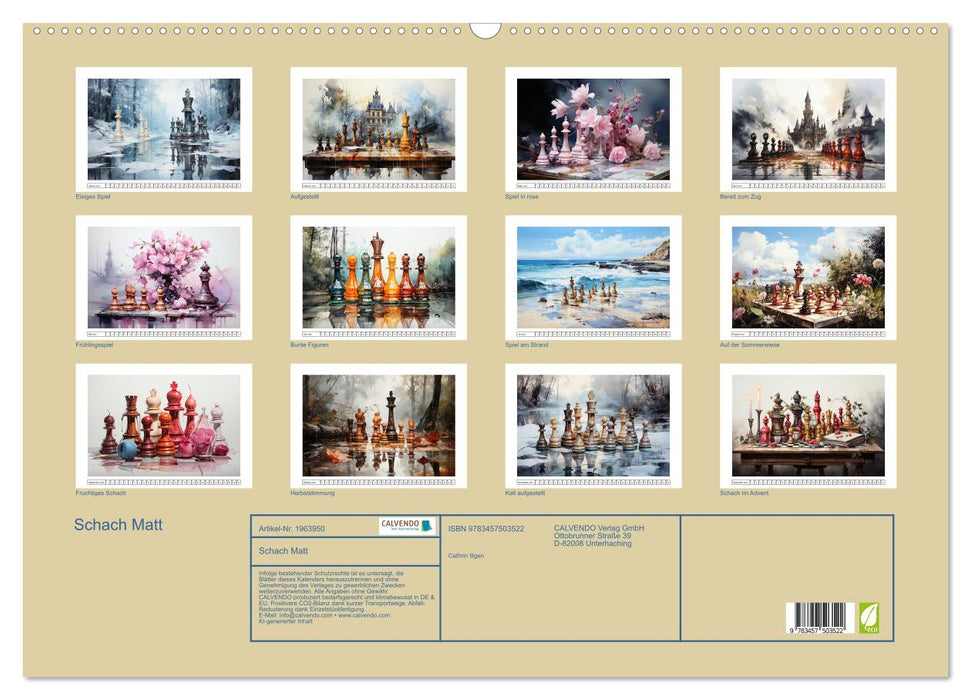 Schach Matt (CALVENDO Wandkalender 2026)