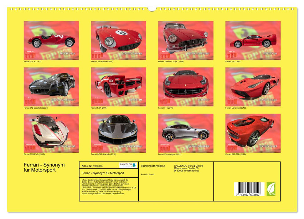 Ferrari - Synonym für Motorsport (CALVENDO Premium Wandkalender 2026)