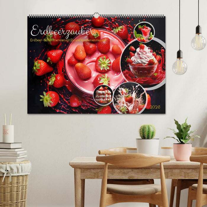 Erdbeerzauber - Erdbeer-Schlemmereien mit Eis und Kuchen en masse! (CALVENDO Wandkalender 2026)