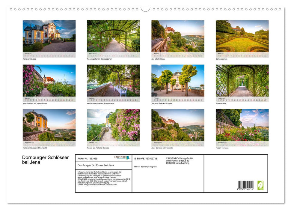 Dornburger Schlösser bei Jena (CALVENDO Wandkalender 2026)