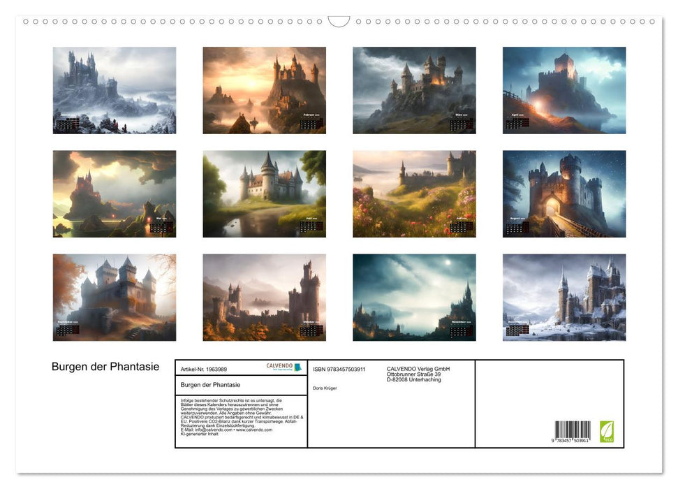 Burgen der Phantasie (CALVENDO Wandkalender 2026)
