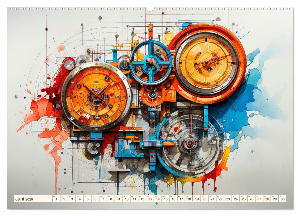Maschinen Zukunft Kunst (CALVENDO Premium Wandkalender 2026)