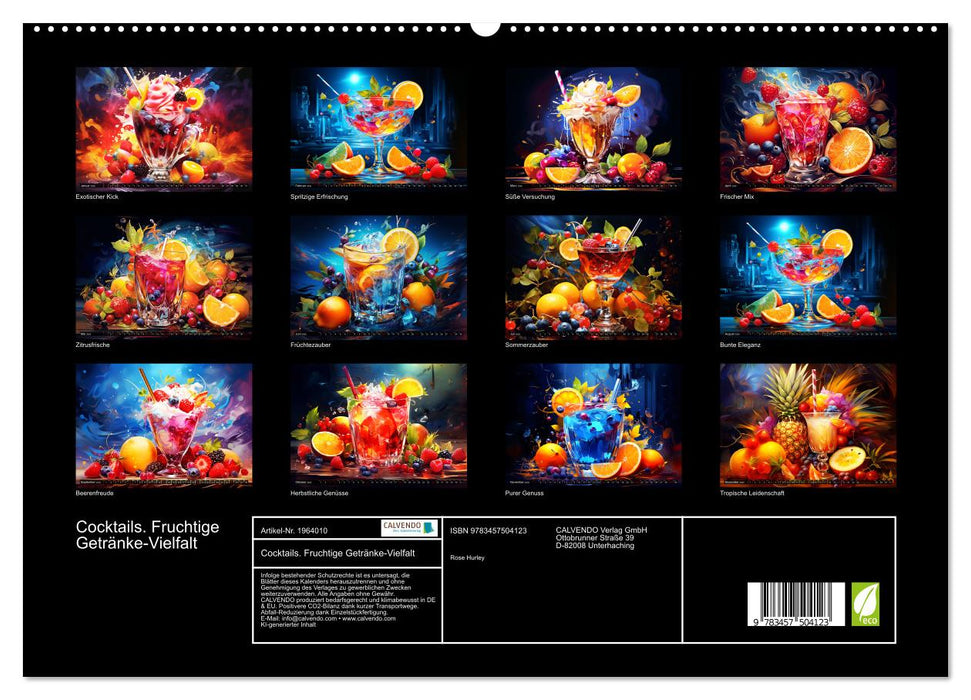 Cocktails. Fruchtige Getränke-Vielfalt (CALVENDO Premium Wandkalender 2026)
