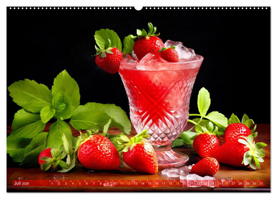 Erdbeerzauber - Erdbeer-Schlemmereien mit Eis und Kuchen en masse! (CALVENDO Premium Wandkalender 2026)