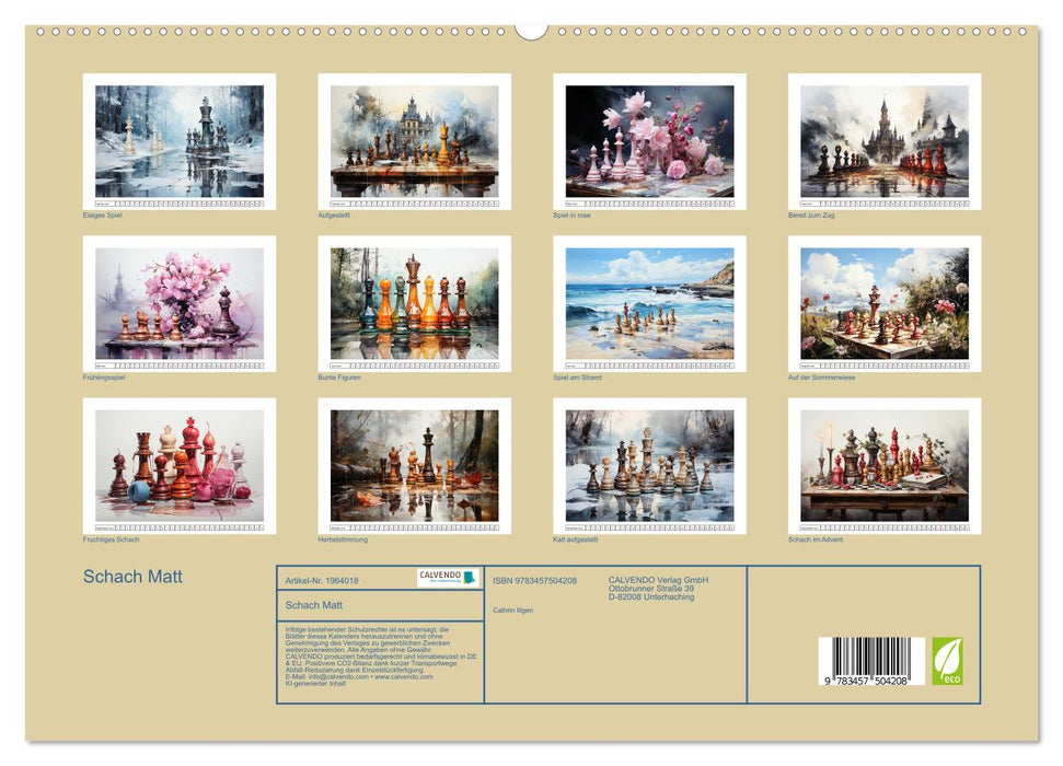 Schach Matt (CALVENDO Premium Wandkalender 2026)
