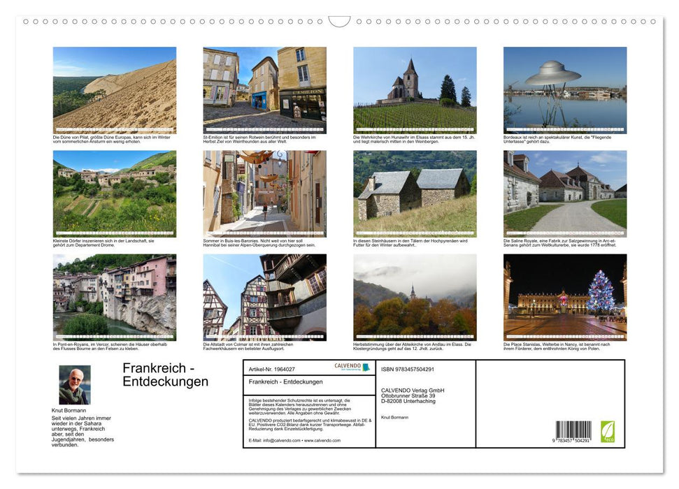 Frankreich - Entdeckungen (CALVENDO Wandkalender 2026)
