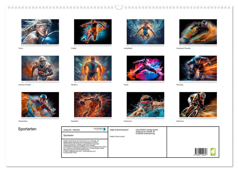 Sportarten (CALVENDO Wandkalender 2026)