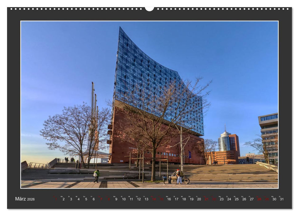 Wahrzeichen Elbphilharmonie (CALVENDO Premium Wandkalender 2026)