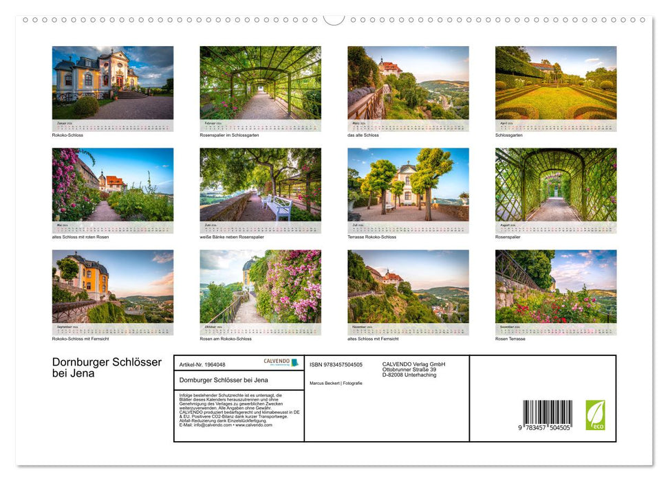 Dornburger Schlösser bei Jena (CALVENDO Premium Wandkalender 2026)