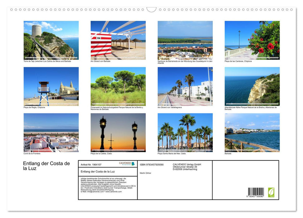 Entlang der Costa de la Luz (CALVENDO Wandkalender 2026)