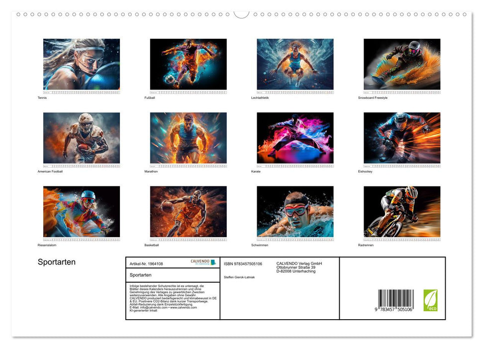 Sportarten (CALVENDO Premium Wandkalender 2026)