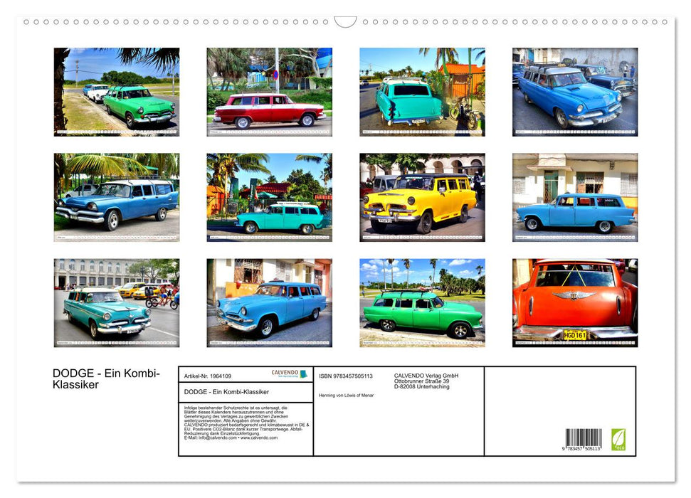 DODGE - Ein Kombi-Klassiker (CALVENDO Wandkalender 2026)