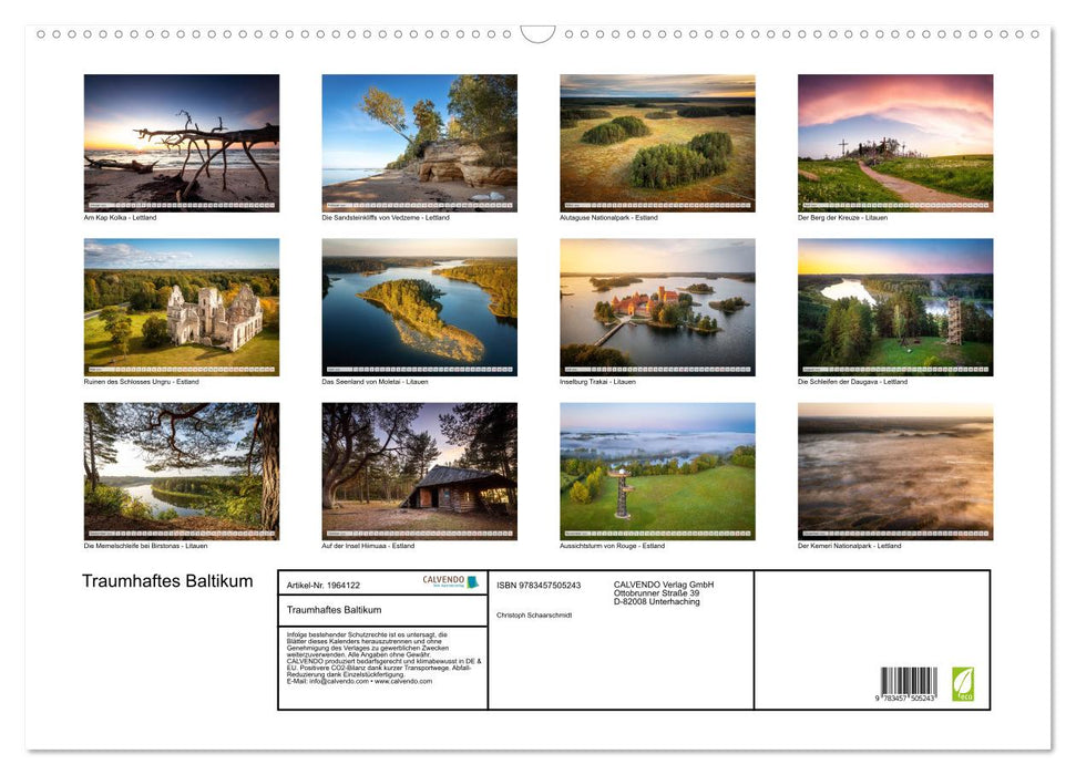 Traumhaftes Baltikum (CALVENDO Wandkalender 2026)