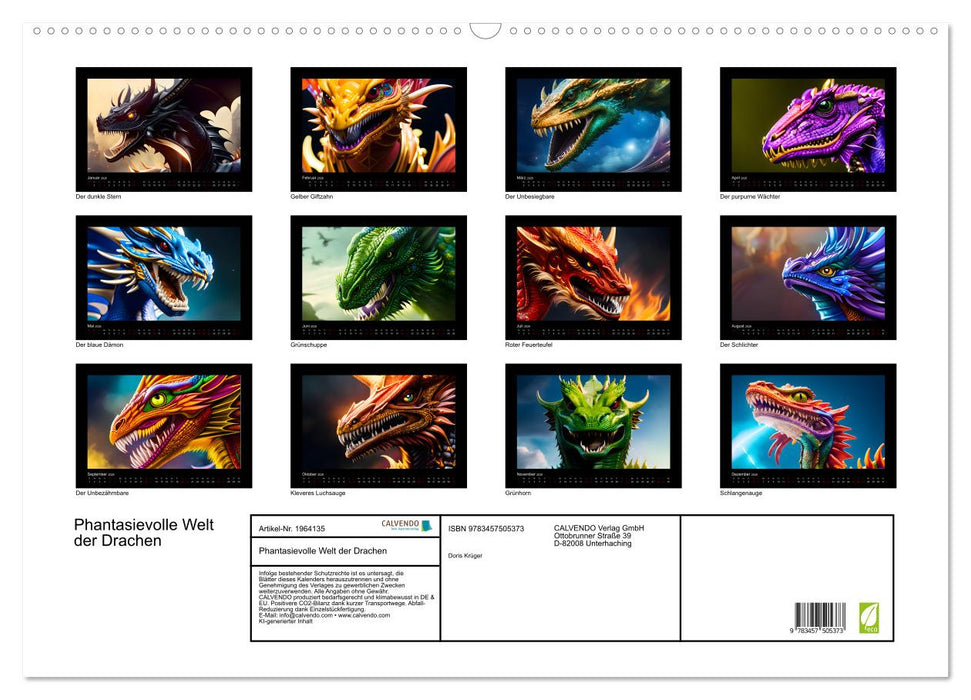 Phantasievolle Welt der Drachen (CALVENDO Wandkalender 2026)