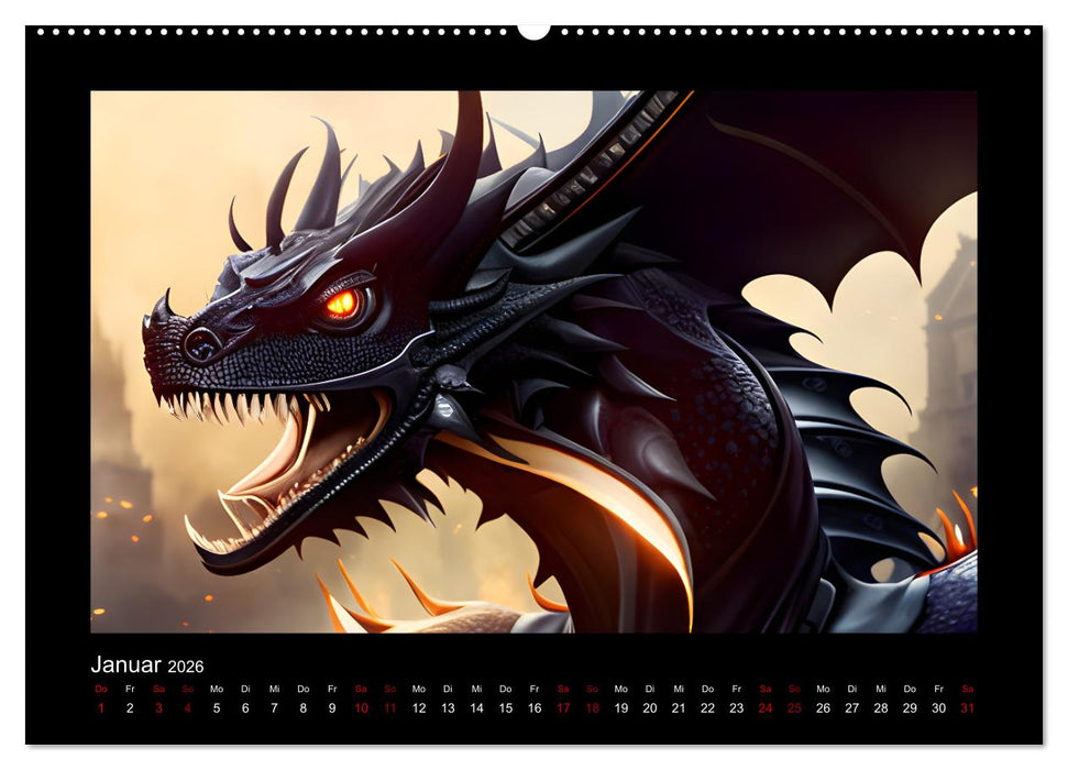 Phantasievolle Welt der Drachen (CALVENDO Wandkalender 2026)