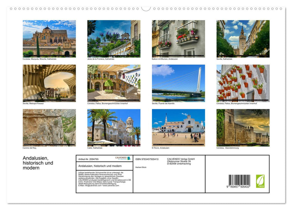 Andalusien, historisch und modern (CALVENDO Premium Wandkalender 2026)
