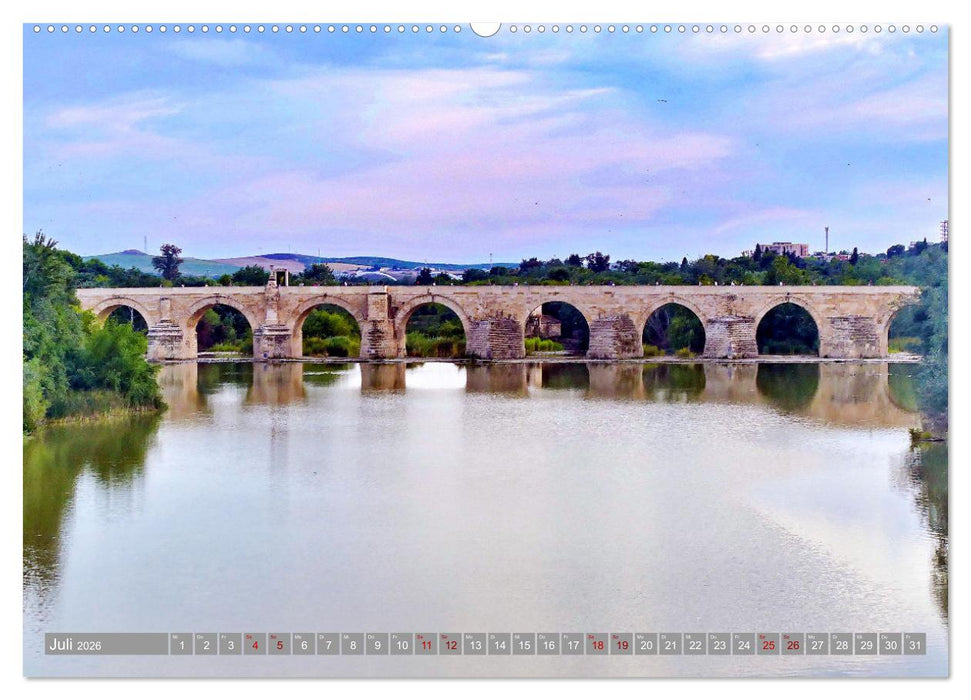 Andalusien, blaues Meer und historische Bauwerke (CALVENDO Premium Wandkalender 2026)