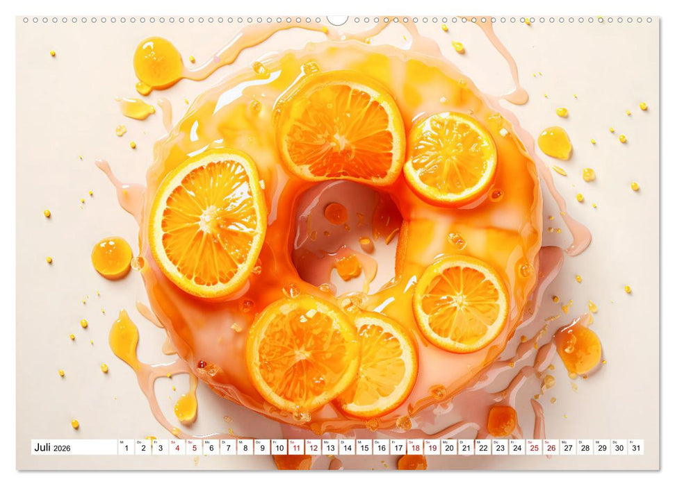 Bunte Donut-Träume - Himmlischer Geschmack aus Krapfenteig (CALVENDO Premium Wandkalender 2026)