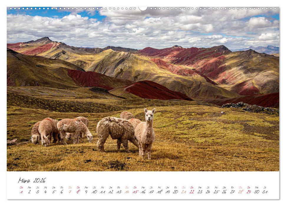Palccoyo - Der neue Rainbow Mountain in Peru (CALVENDO Wandkalender 2026)