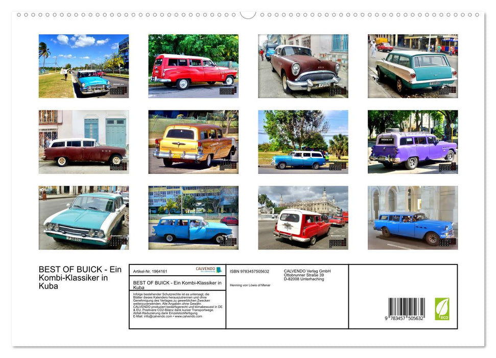 BEST OF BUICK - Ein Kombi-Klassiker in Kuba (CALVENDO Premium Wandkalender 2026)