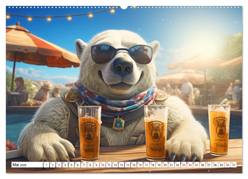 Sonnige Schnappschüsse - Ein Jahr voller fröhlicher Tiere (CALVENDO Wandkalender 2026)