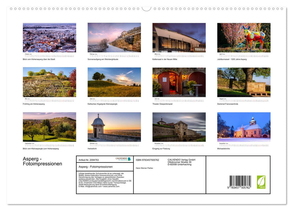 Asperg - Fotoimpressionen (CALVENDO Premium Wandkalender 2026)