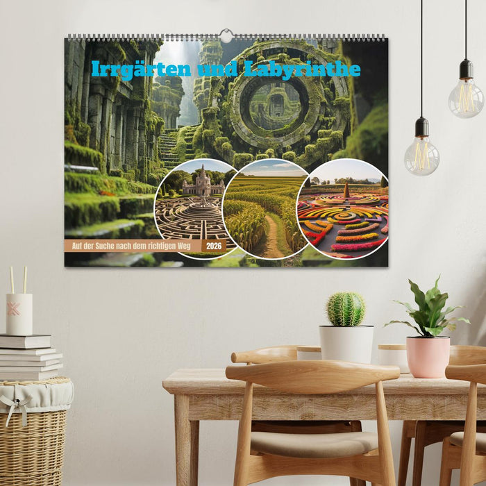Irrgärten und Labyrinthe (CALVENDO Wandkalender 2026)