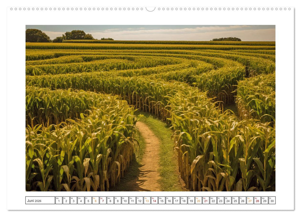 Irrgärten und Labyrinthe (CALVENDO Wandkalender 2026)