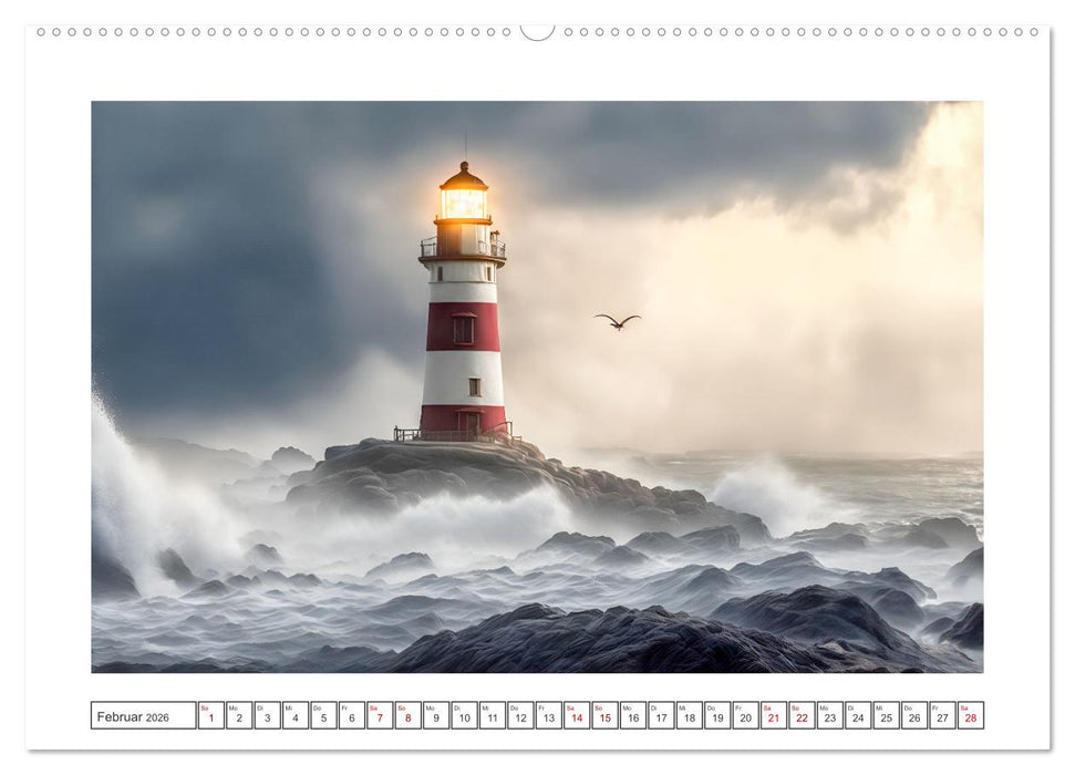 Nach Hause finden, die Leuchttürme (CALVENDO Wandkalender 2026)